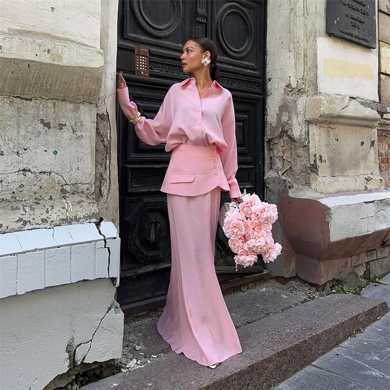 Women Formal Wear With Skirt - Setelan Rok Wanita Warna Pink Hitam