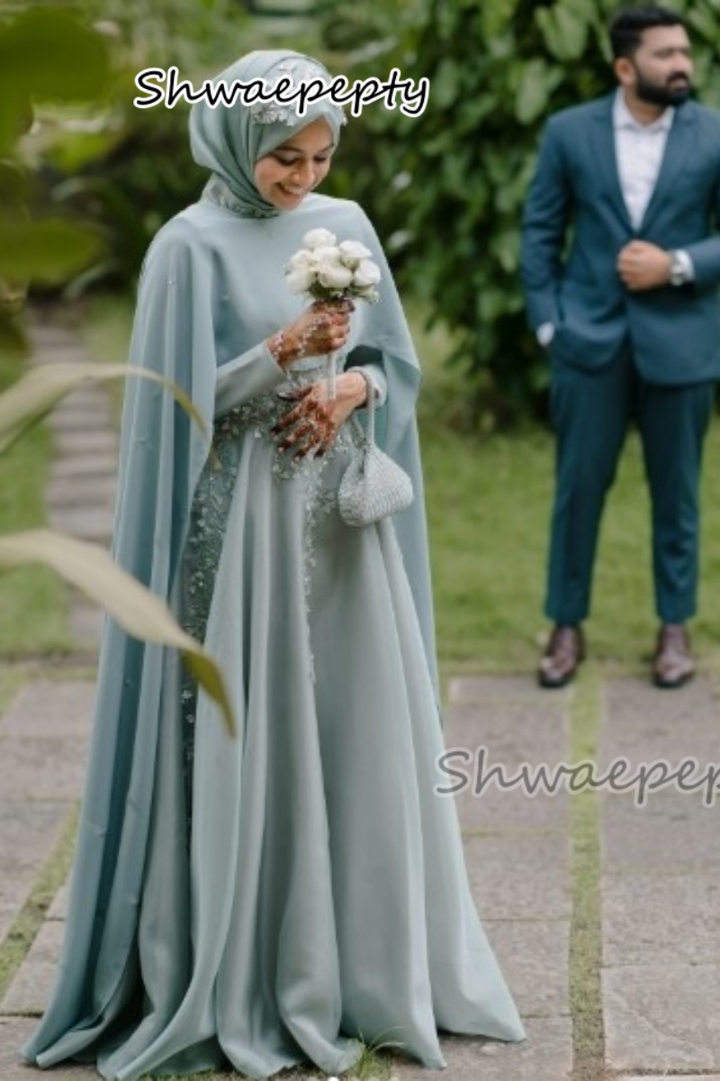 Women Formal Wear Hijab - Gaun Malam Muslim Elegan dengan Jubah