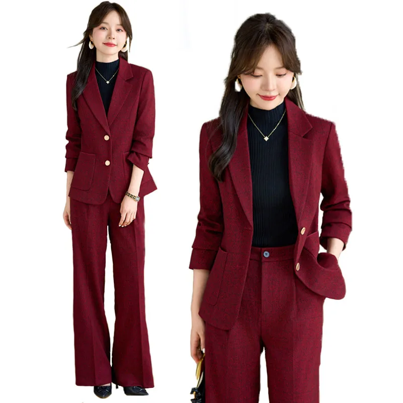 Women'S Formal Wear Pantsuits - Pop Kualitas Tinggi Kain Beludru Musim