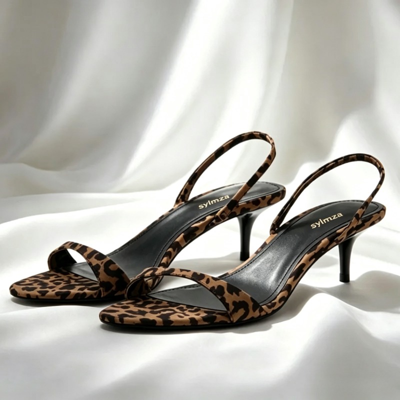 Kitten Heel Women - Sandal Hak Tinggi Terbuka di Bagian