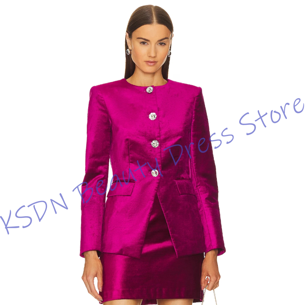 Women Formal Wear With Skirt - Setelan Wanita Elegan Satin Pink Terang