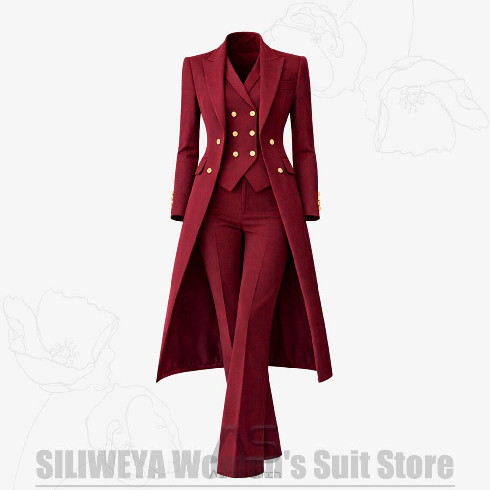 Women'S Formal Wear For A Wedding - Setelan Wanita 3 Potong Jas Panjang