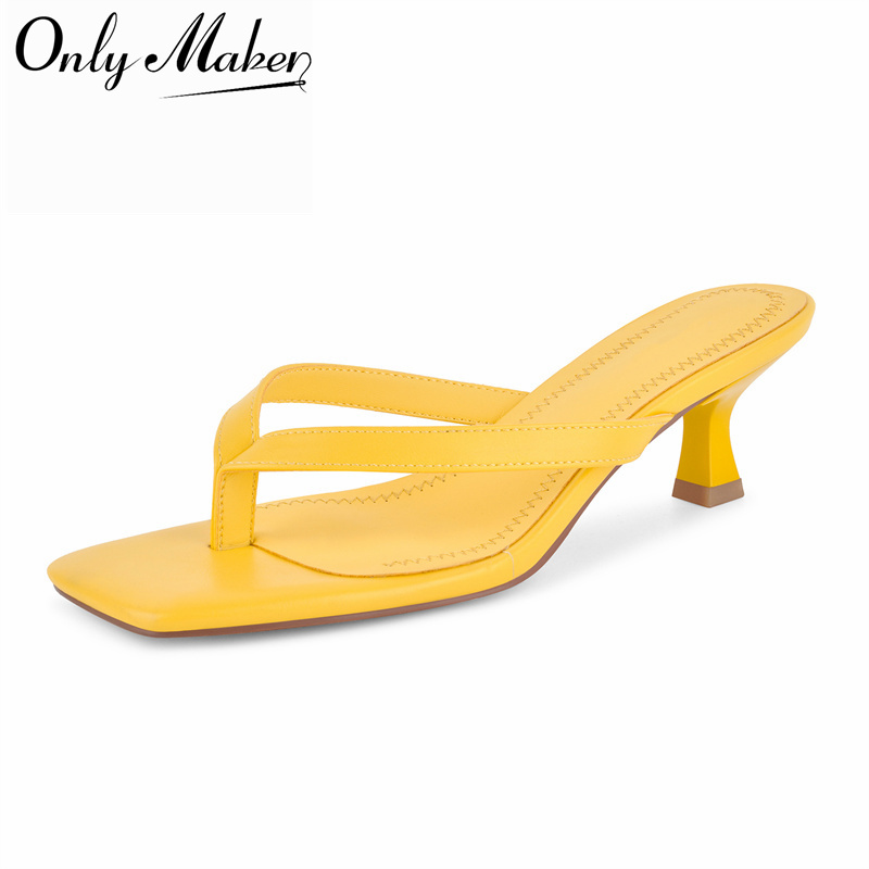 Kitten Heel Women - Onlymaker Sandal Thong Wanita Ujung Persegi