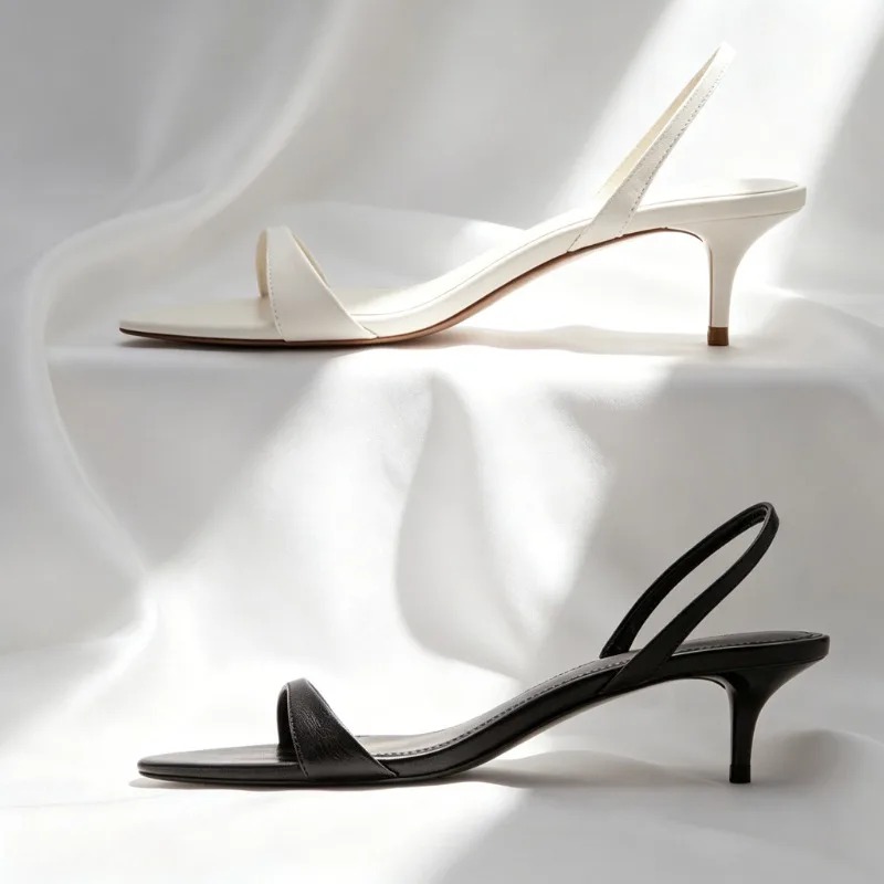 Sandal Hak Tinggi Terbuka di B - Kitten Heel Women ulasan dan harga