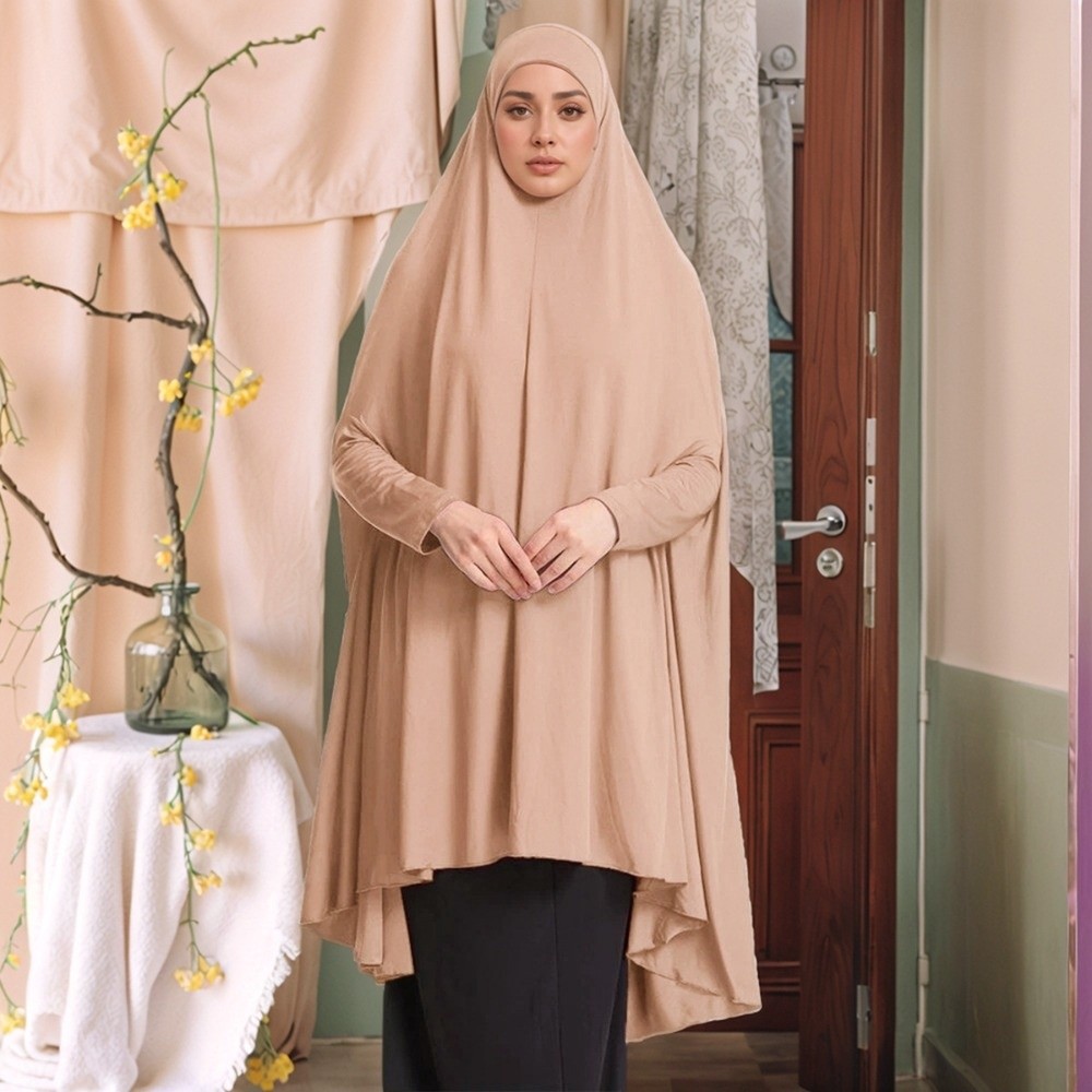 Kaftan Polos Abaya Muslim Eleg - Women Formal Wear Hijab ulasan dan harga