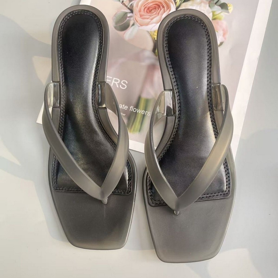 Sandal Thong PVC Hijau Zaitun  - Kitten Heel Women ulasan dan harga