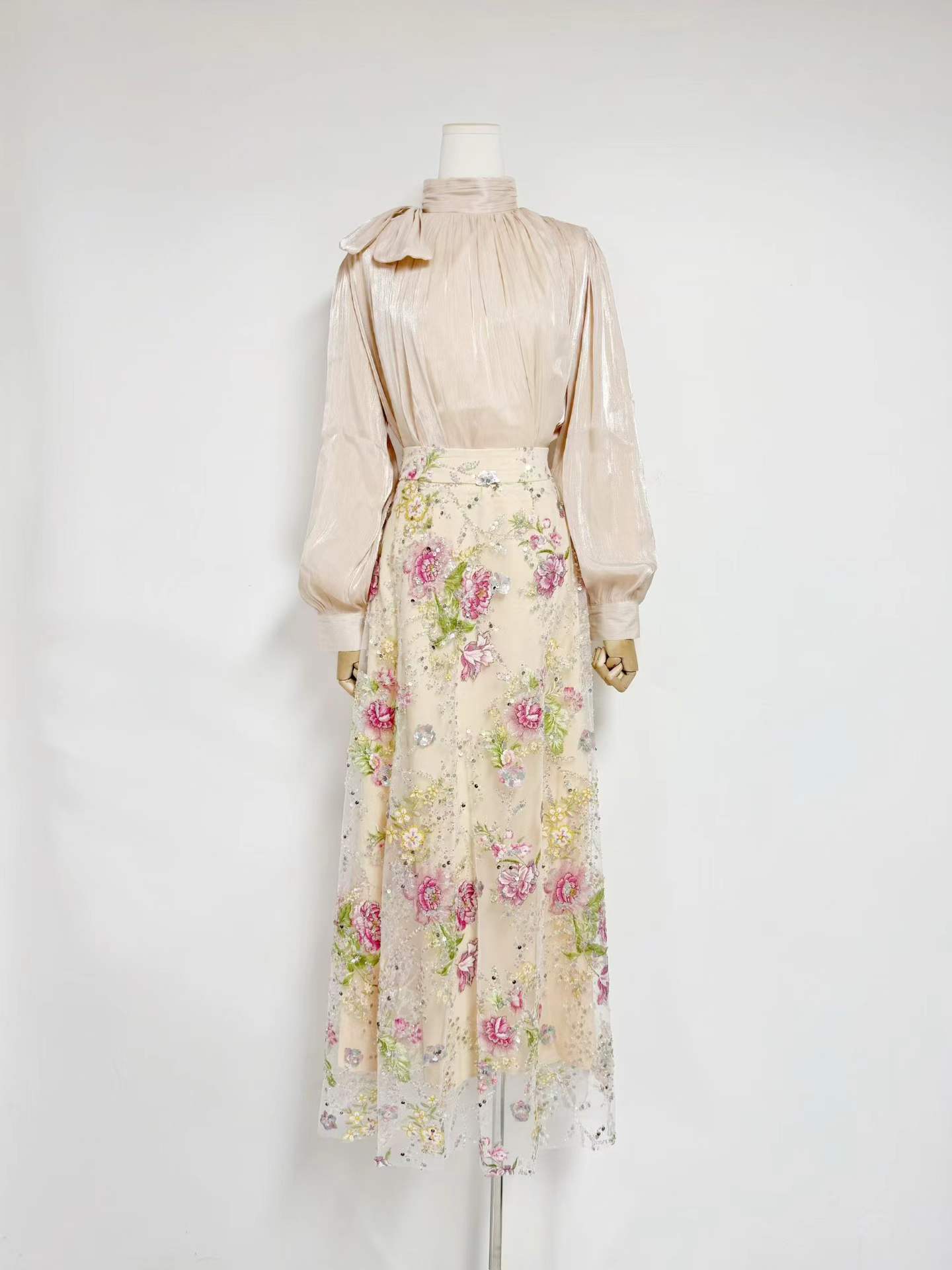 VGH Set Dua Potong Motif Bunga - Women Formal Wear With Skirt ulasan dan harga