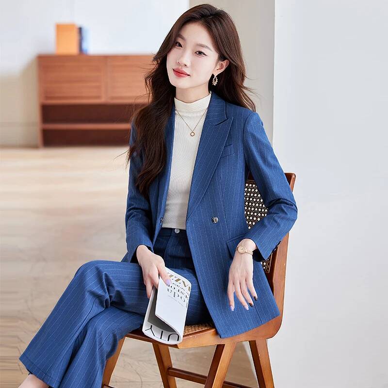 Setelan Celana Formal Bergaris - Women'S Formal Wear Pantsuits ulasan dan harga
