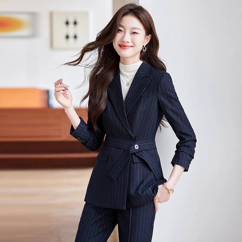Setelan Celana Formal Bergaris - Women'S Formal Wear Pantsuits ulasan dan harga