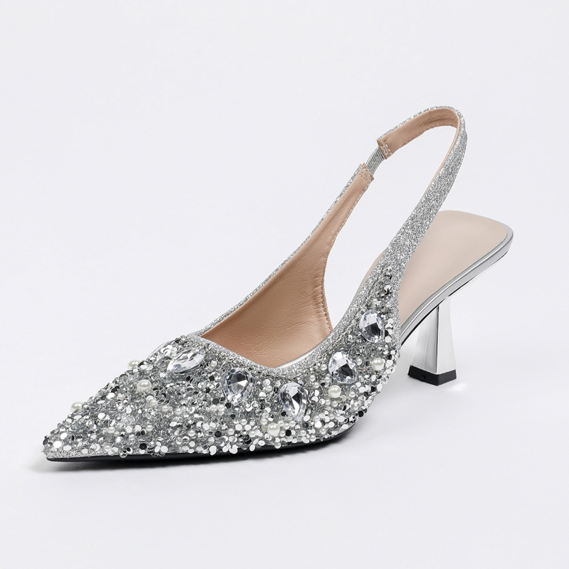 Sandal Kristal Tertutup di Bag - Kitten Heel Women ulasan dan harga