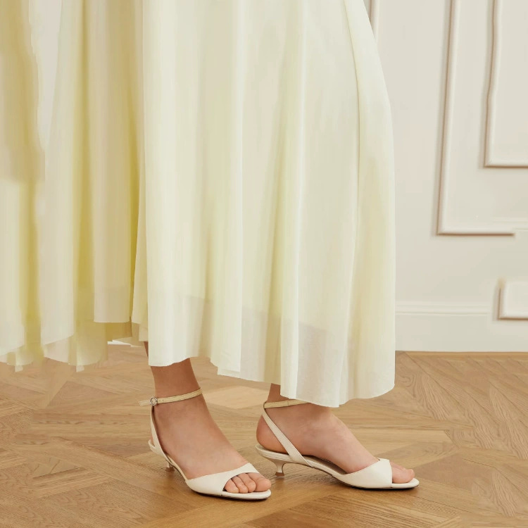 Sandal Wanita Kulit Minimalis  - Kitten Heel Women ulasan dan harga