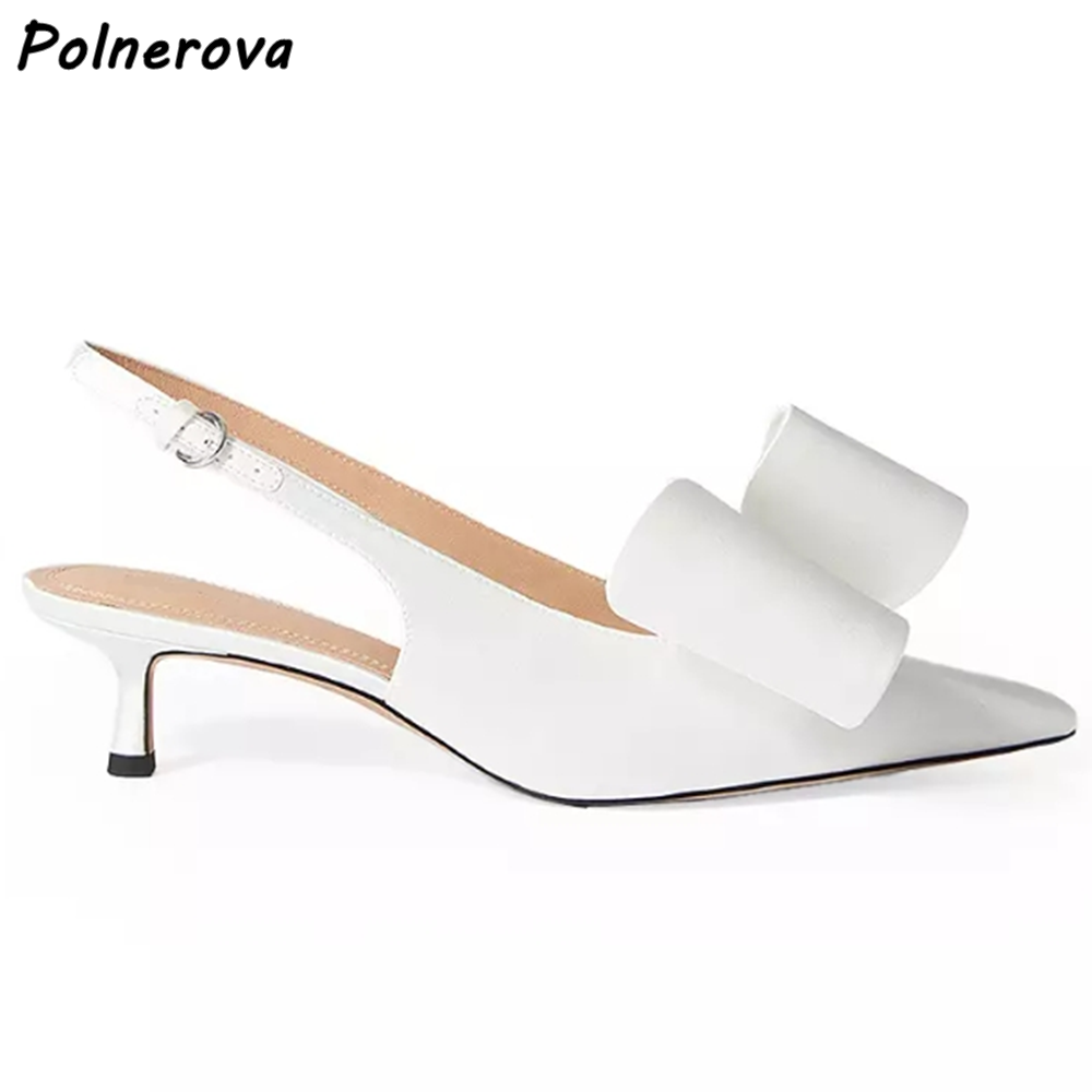 Sandal Kupu-kupu Putih Hak Kit - Kitten Heel Women ulasan dan harga