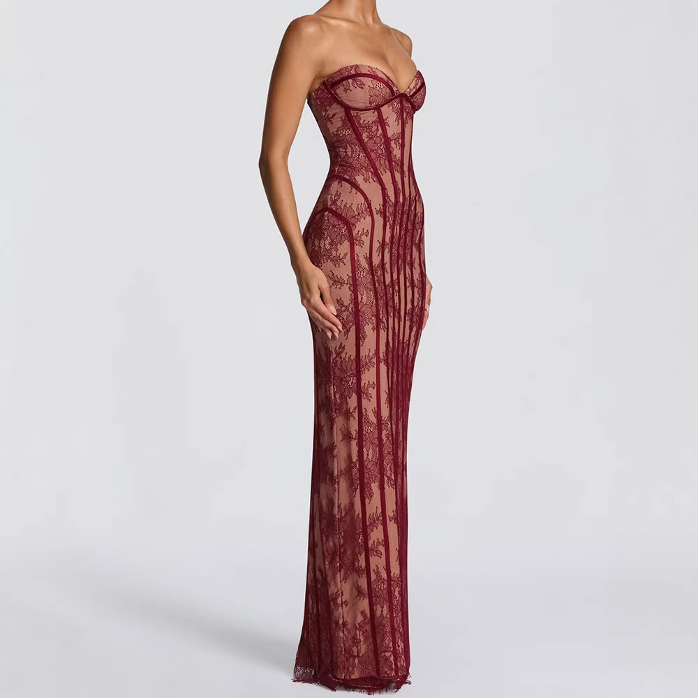 Gaun Maxi Bodycon Tanpa Tali u - Formal Women'S Wear ulasan dan harga
