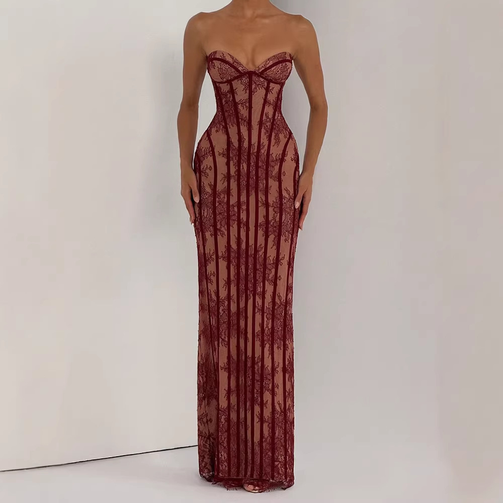 Gaun Maxi Bodycon Tanpa Tali u - Formal Women'S Wear ulasan dan harga